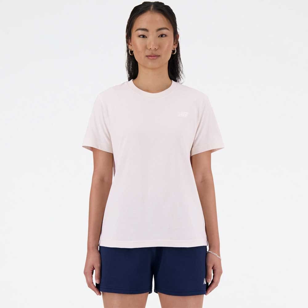 ДАМСКА ТЕНИСКА NEW BALANCE WT41509OUK JERSEY SMALL LOGO T-SHIRT РОЗОВА - lotus-sport.bg